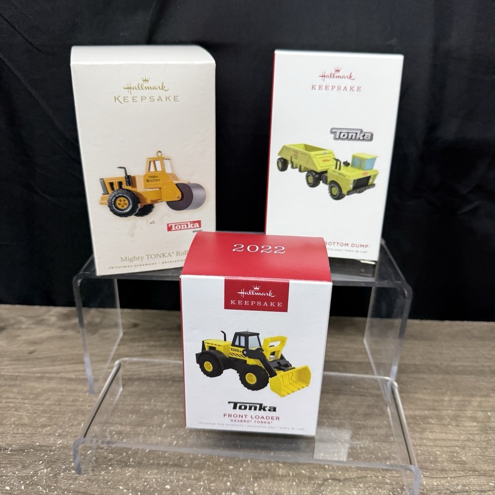 Hallmark Keepsake Ornament Tonka Lot 2008 2019 2022 Roller Loader Dump Truck